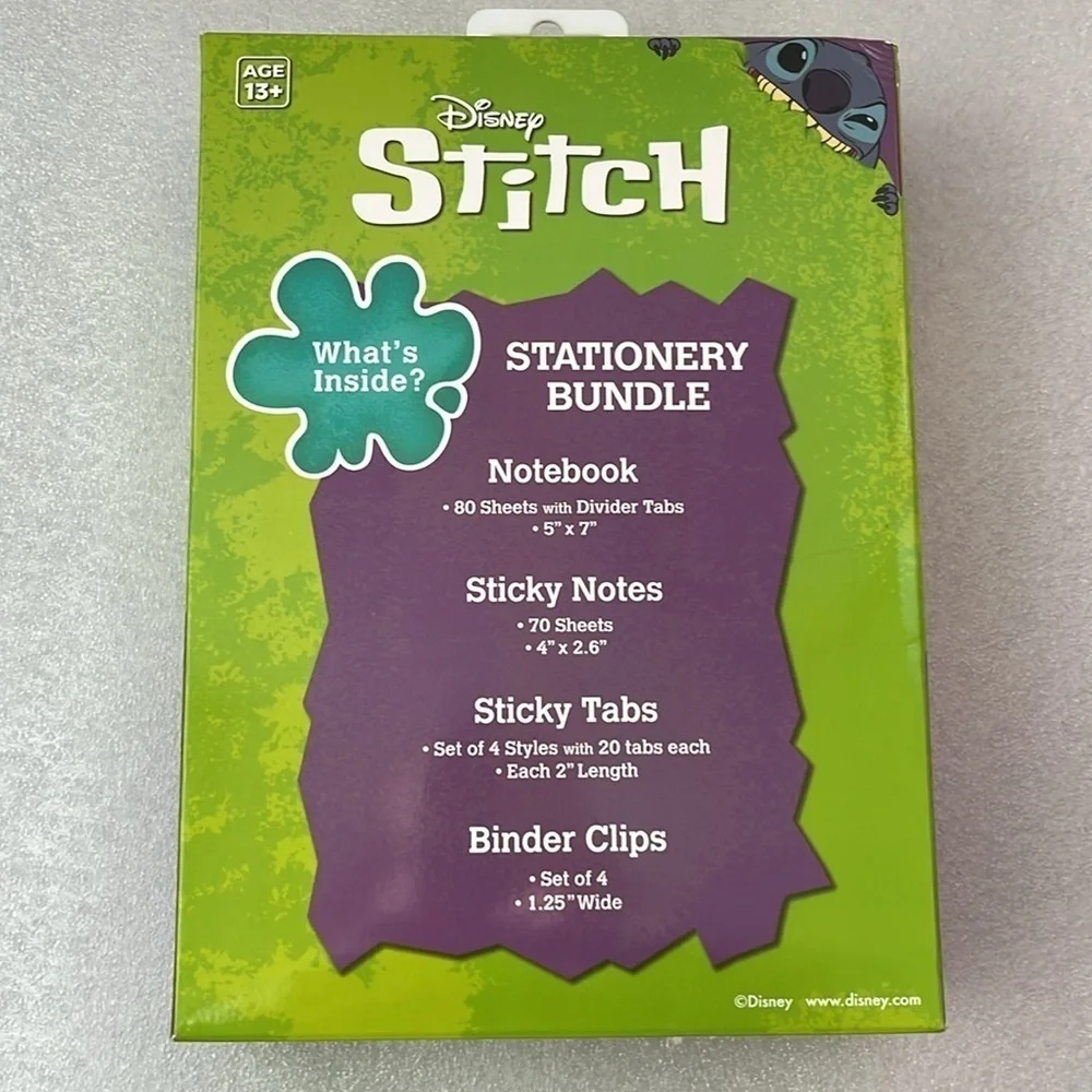 🆕 Disney Lilo and Stitch Stationary Bundle Stitch Notebook Sticky Notes Clips